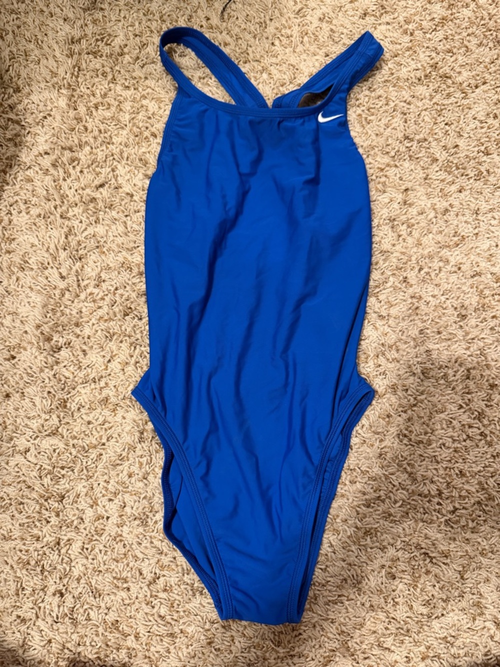 Nike Blue Women's Competitive One-Piece Swimsuit with White Swoosh